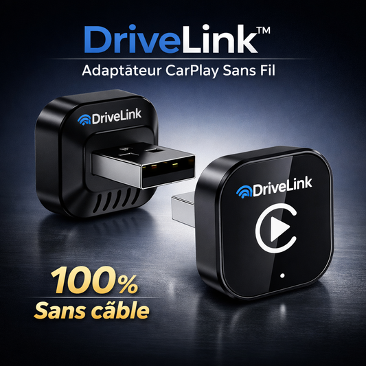 2026 DriveLink Adaptateur CarPlay / Android Auto Sans Fil - Connexion WiFi 5G Rapide - Plug and Play USB C